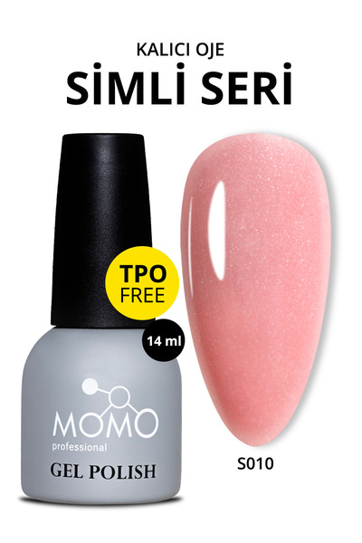 MOMO professional Kalıcı Oje S010, Simli Ten Pembesi, 14 ml, TPO- FREE