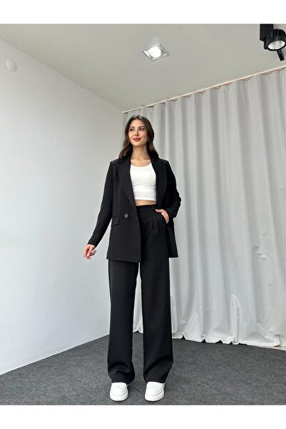 EFSUN MODA KADIN OVERSİZE CEKET PANTOLON TAKIM ASTARLİ