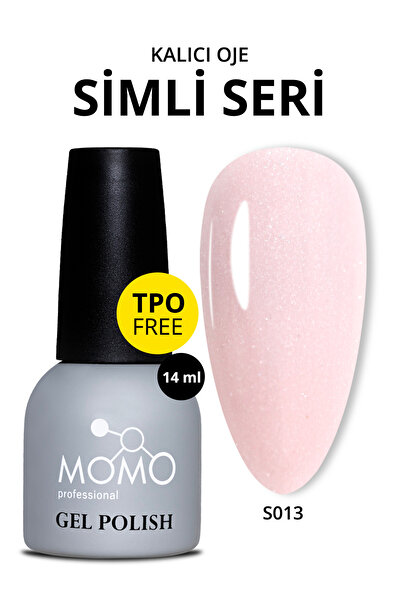 MOMO professional Kalıcı Oje S013, Simli Uçuk Pembe, 14 ml, TPO- FREE