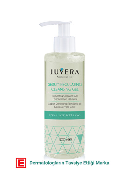 JUVERA Cosmeceuticals Siyah Nokta Ve Karşıtı Karma Ve Yağlı Ciltler Için Yıkama Jeli - Sebum Regulating Gel 400ml