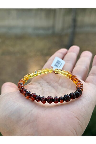 KEHRİBAREVİ EREĞLİ Baltık Damla Kehribar Gökkuşağı Yetişkin Bileklik Orijinal Sertifikalı