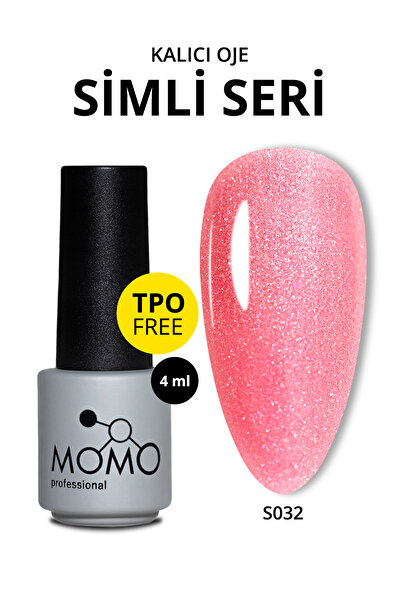 MOMO professional Kalıcı Oje S032, Simli Karanfil Pembesi, 4 ml, TPO- FREE