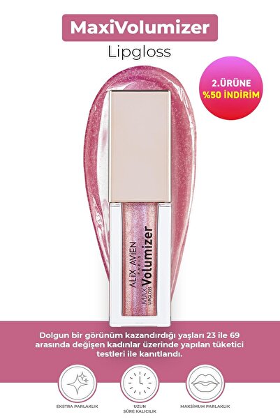 Alix Avien Maxivolumizer Lipgloss 207 - Rosy Violet - Kalıcı ve Nemlendirici Ruj - Dolgunlaştırıcı Etki