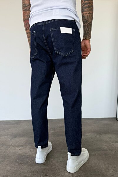 MADZEYMODA Sötétkék farmer szövet Boyfriend Fit férfi Jean farmer nadrág KE-812