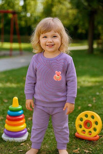 Yalçınoğlu Kids طقم رياضي للأطفال من عمر 1-4 سنوات مصنوع من القطن الممشط المض...