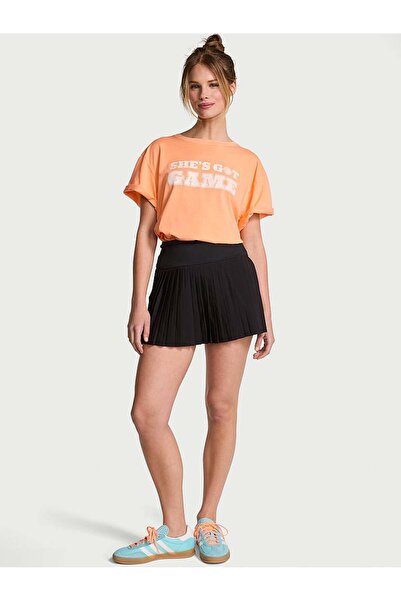 PINK Oversize Kısa Kollu Kampüs Tişört