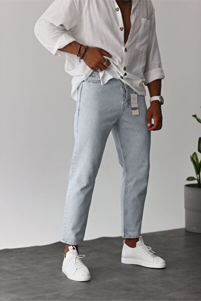 MADZEYMODA Ανδρικό τζιν Boyfriend Ice Blue Jeans