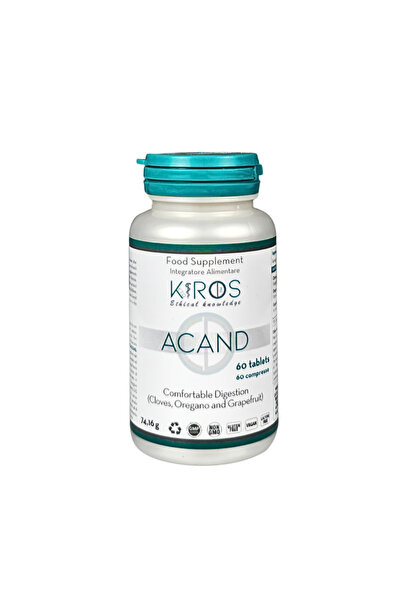 Kiros Diet ACAND, Supliment Pentru O Digestie Confortabilă, Anti-candida, Anti-balonare, 60 De Comprimate