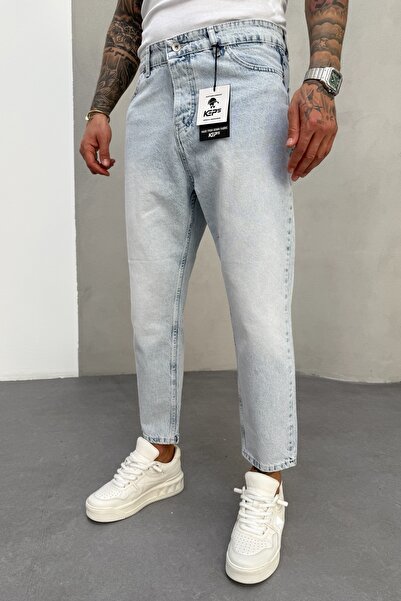 MADZEYMODA Blugi pentru bărbați, blugi, blugi - Washed Denim Boyfriend Fit KE-398