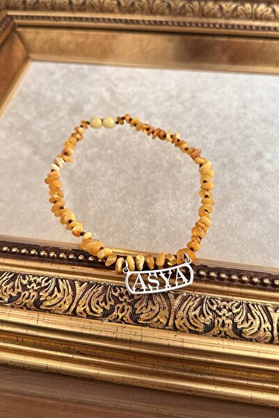 dergah tesbih Gümüş İsimli Bebek Diş Kolyesi Gerçek Damla Kehribar (Amber), (مسبحة قطرة كهريبار)