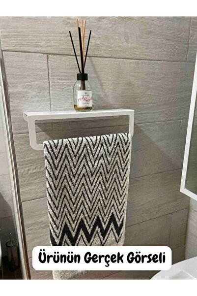 Grassi Havlu Tutacağı Raf Metal Havlu Askısı Mutfak Banyo Raflı Havluluk Modern Raflı Havluluk