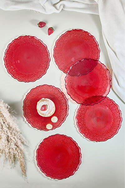 Lora Bianca Tapestry 6 Piece Cake Serving Plate Set
