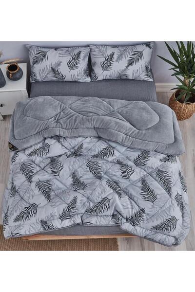 Eyüpoğlu Double Gray 57 Thread Luxury Double Sided Welsoft Cotton Silicone Quilt 195X215