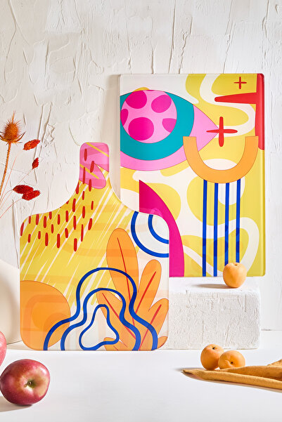 Lora Bianca مجموعة ألواح تقطيع زجاجية مكونة من قطعتين من ميلوني - 25 × 35 - لوح تقطيع مقاوم للحرارة وغير قابل للكسر