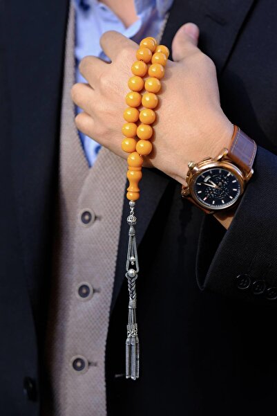 dergah tesbih Şahin Ağa Serisi Mışmışi Sıkma Kehribar