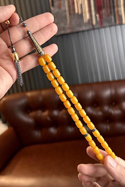 dergah tesbih Diamond Gümüş Serisi Ateşi Sıkma Kehribar