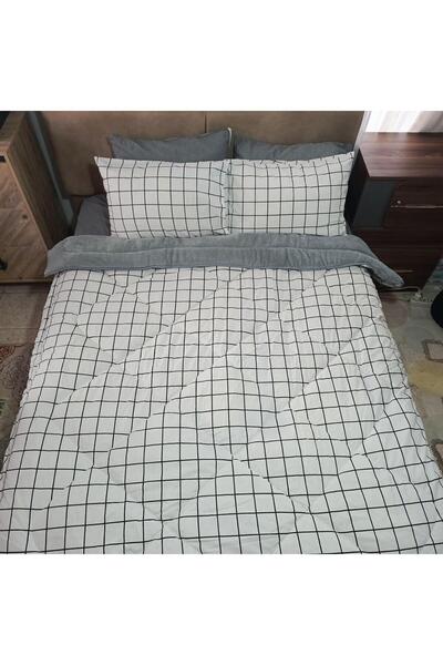 Eyüpoğlu Double Gray 57 Thread Luxury Double Sided Welsoft Cotton Silicone Quilt 195X215
