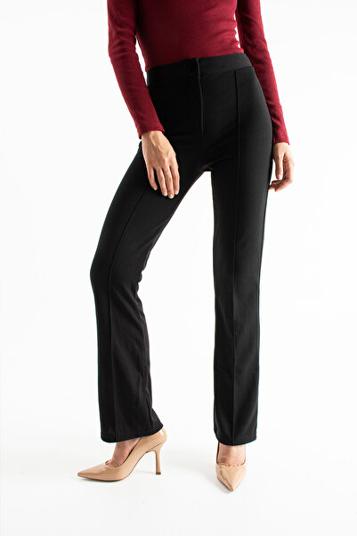 Hepici Γυναικείο παντελόνι Palazzo με ψηλή μέση και λεπτομέρεια ραφής