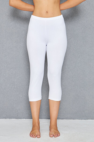 Lantliv 4 Pieces of Knee-Length Cotton Combed Leggings, 95% Cotton 5% Lycra Leggings, Capri Leggings, Underwear, Plus Size Leggings