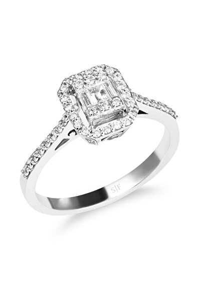 Sandra Ferretti Inel din Aur Alb de 14K cu Diamante de 0.32 Carate