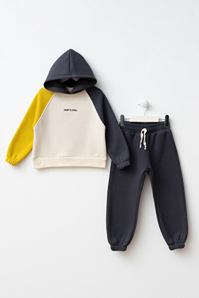 Minipodyum Σετ αθλητική φόρμα με εμπριμέ Color Block Boy's Bottom Top