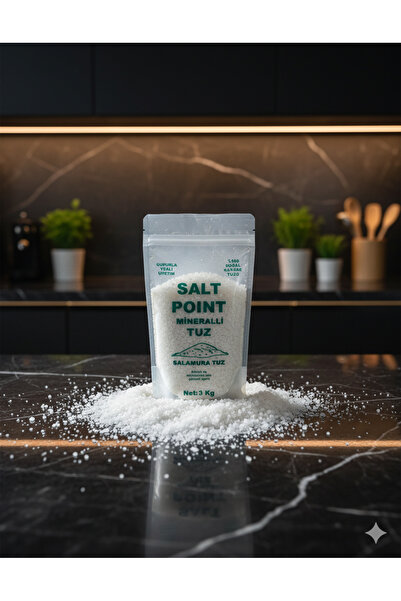 Salt Point 𝗦𝗔𝗟𝗧 𝗣𝗢𝗜𝗡𝗧 Sungurlu doğal kaynak salamura tuzu 3 kg (iyot...