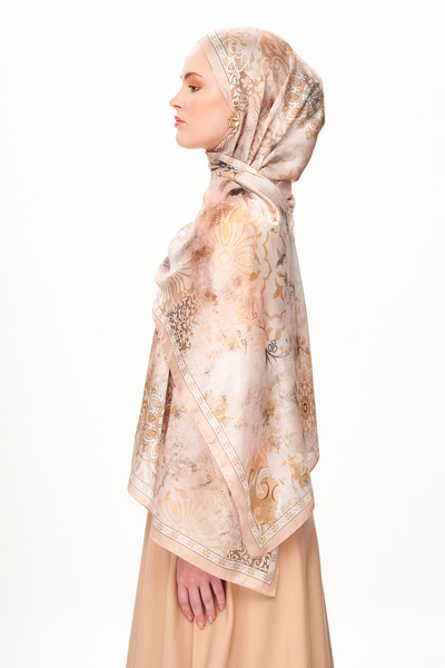 MOISCARF ΕΘΕΡΙΚΟ ΛΟΥΛΟΥΡΙ Εκλεκτό Σάλι με σχέδιο Jan Jan Καφέ