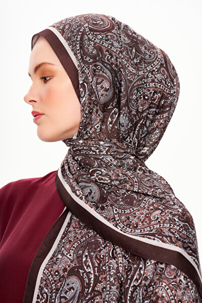 MOISCARF Pearl Palace Superior Soft Ethnic Patterned Shawl Bitter Burgundy