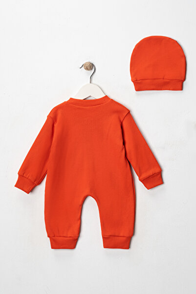 DIMPLE BABY Solid Color Buttoned Beret 2-Piece Jumpsuit Set