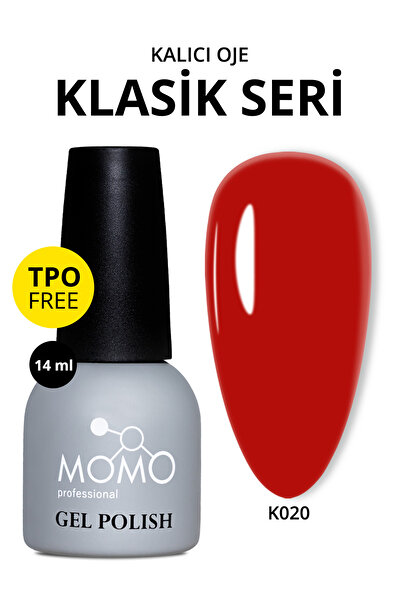 MOMO professional Kalıcı Oje K020, Kan Kırmızısı, 14 ml, TPO- FREE