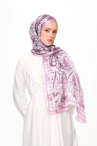 MOISCARF Royal Tangle Refined Jan Jan Ethnic Patterned Shawl Pink