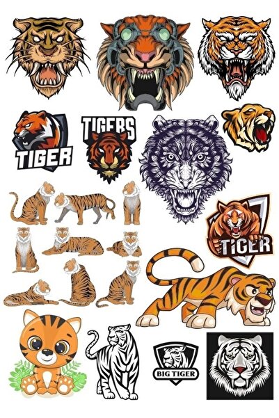 Reysa Tasarım مجموعة ملصقات Tiger Tiger - 16 قطعة مكونة من 16 قطعة للهاتف وال...