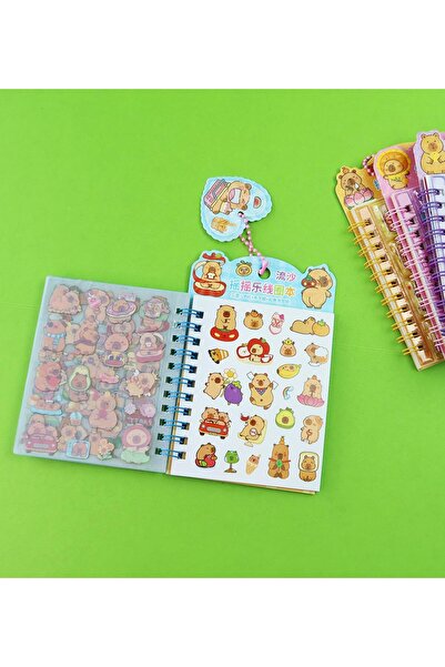 Gift Moda Capybara Design Notebook with Water Cover - 8 Sheets with Sticker Gift