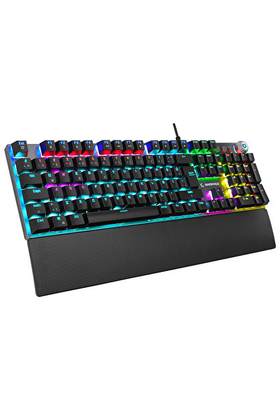 Rampage Kb-r28 Blade Plus Siyah/gümüş Gökkuşağı Türkçe Kırmızı Switch Mekanik Klavye Gaming Oyuncu Klavyesi