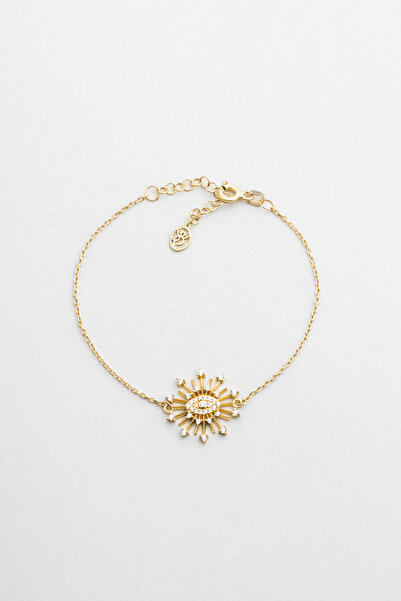 So CHIC... Ra nın Gözü 18 Ayar Sarı Altın Kaplama Gümüş Minimal Bileklik