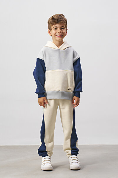Minipodyum Set de trening pentru băiat cu glugă color block