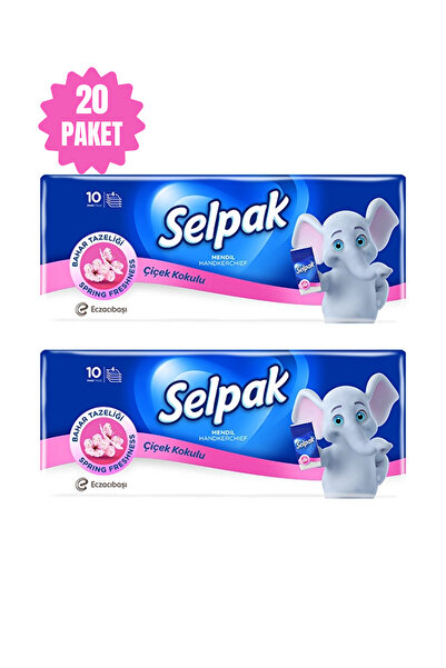 Selpak Pocket Handkerchief 3 Layer Pocket Handkerchief 2X10 Pack Flower