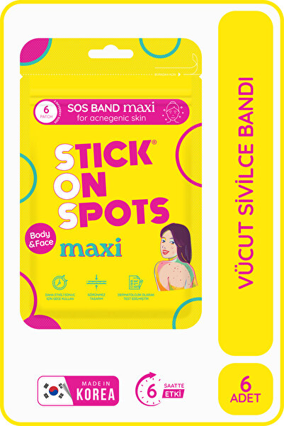 Stick On Spots S.o.s Maxi | 6’lı Vücut&yüz Sivilce/akne Bandı - Pimple Patch - Hidrokolloid Bant