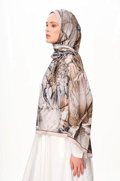 MOISCARF Florence Dream Zero Weight Patterned Shawl Smoke