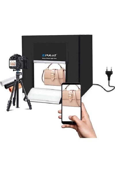 DP Puluz Profesyonel 80x80 cm LED Işıklı Ürün Fotoğraf Çekim Çadırı