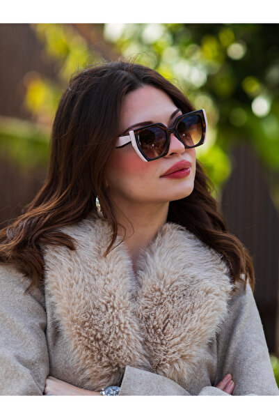 Angel Eyes Brown Glass Patterned Framed Women's Sunglasses Ae2203c5