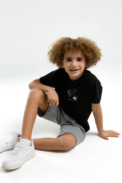 Arnetta 3320 Boys' Crew Neck Short Sleeve Pajama Suit with Shorts