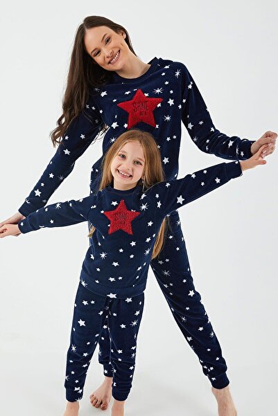 Arnetta 2271 Garson Shine Navy Blue Girl's Long Sleeve Pajamas Set