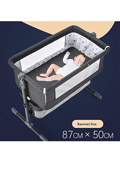 Generic Luxury Bedside Crib with Adjustable Height Crib with Mattress