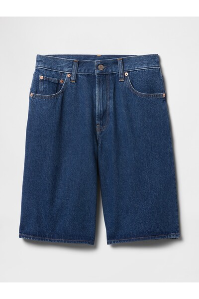 GAP Kadın Mavi 11" Mid Rise Longline Denim Şort