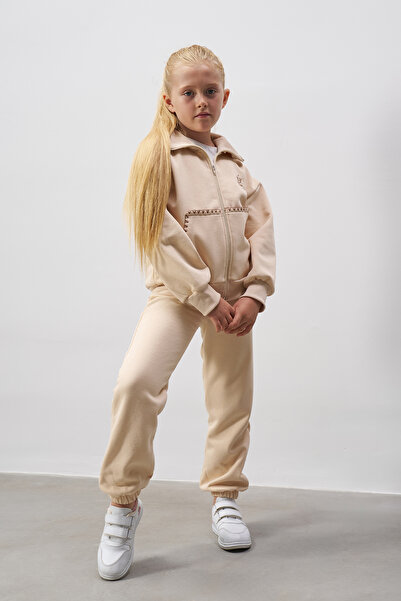 Minipodyum Σετ φόρμας για κορίτσια με ραμμένες τσέπες και φερμουάρ