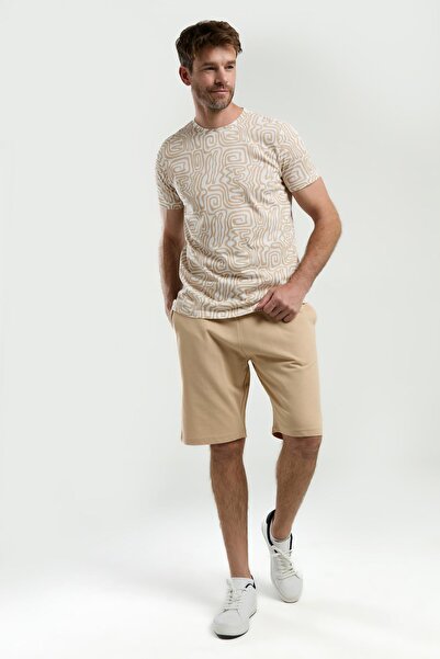 Arnetta 3302 Чоловічий велосипедний комір з візерунком, шорти з короткими рукавами, піжамний комплект