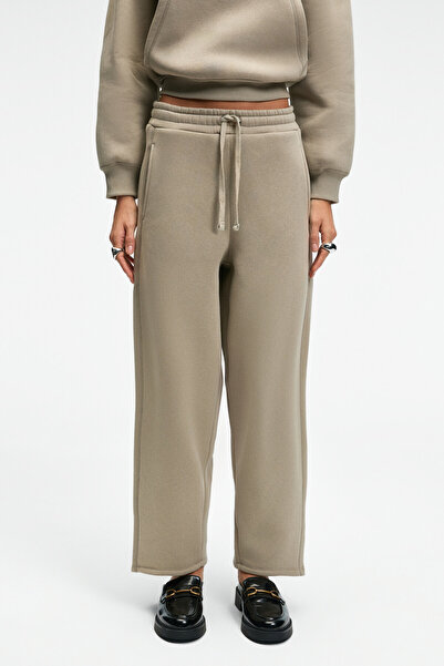 GRIMELANGE SELORIN Γυναικείο φαρδύ πέτρινο παντελόνι με διπλή τσέπη