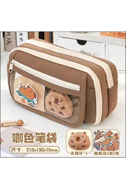 QUEVİLİY Capybara Kalem Kutusu Kapibara kalemlik büyük kapasiteli aksesuarlı ...