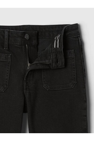 GAP Kız Çocuk Siyah High Rise '70s Flare Jean Pantolon